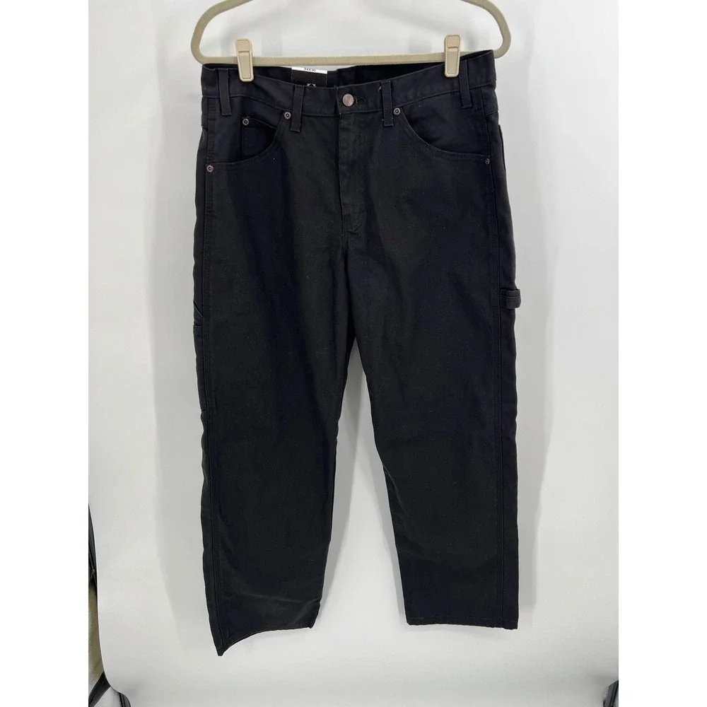 Dickies Relaxed Fit Carpenter Jeans Black Duck Canvas Straight Leg 34x30 NWT